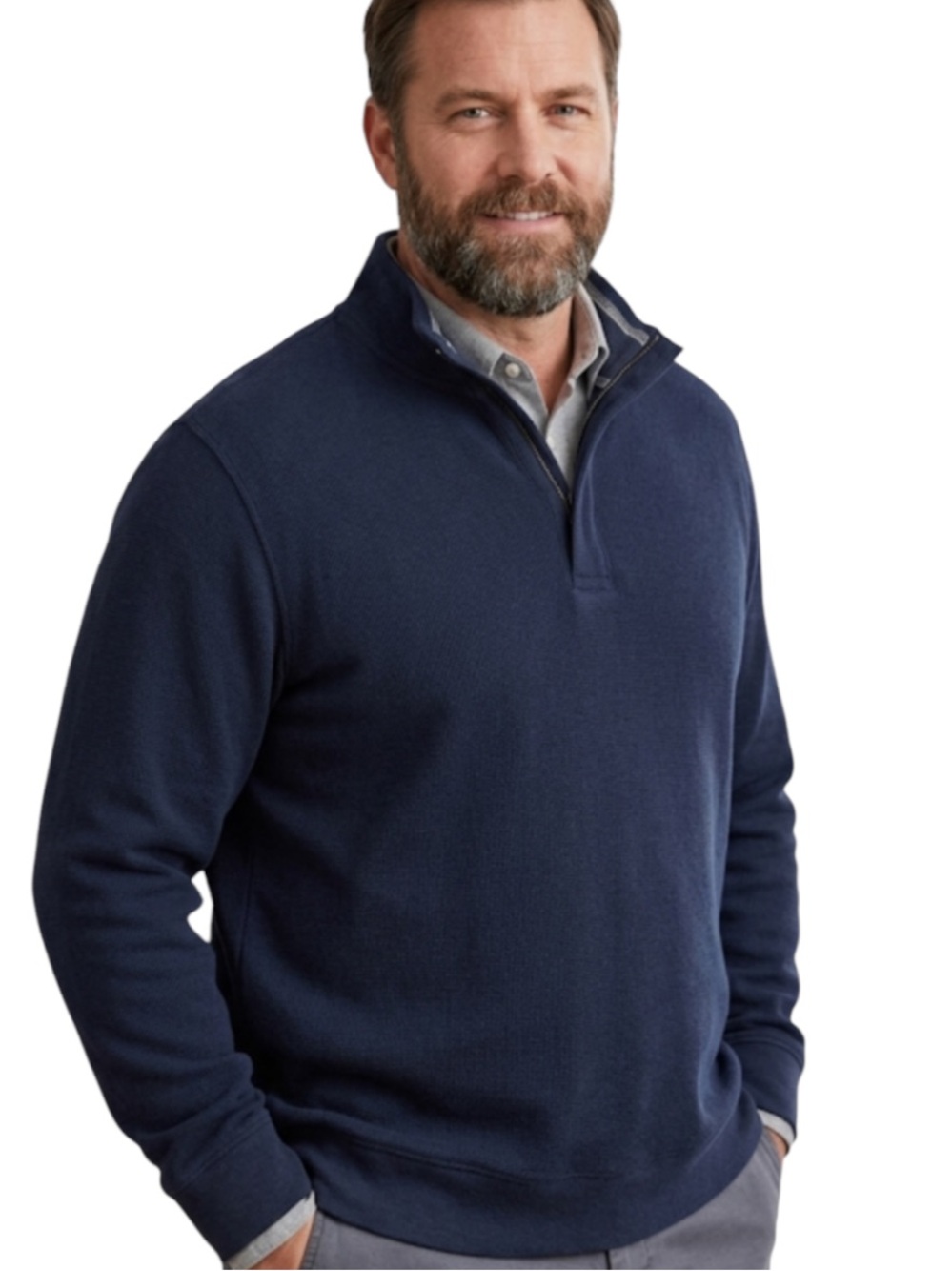 UNTUCKit Navy Blue Quarter Zip Pullover Sweater Mens XXL
AA
